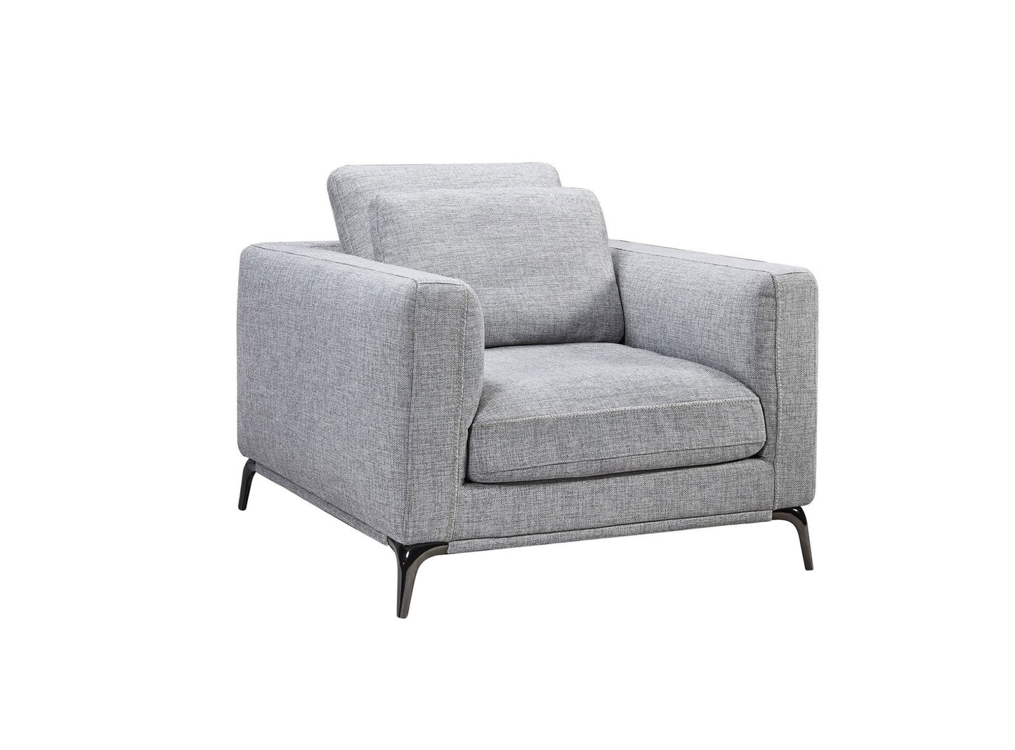 Divani Casa Beaman - Modern Grey Fabric Sofa Set - Mac & Mabel
