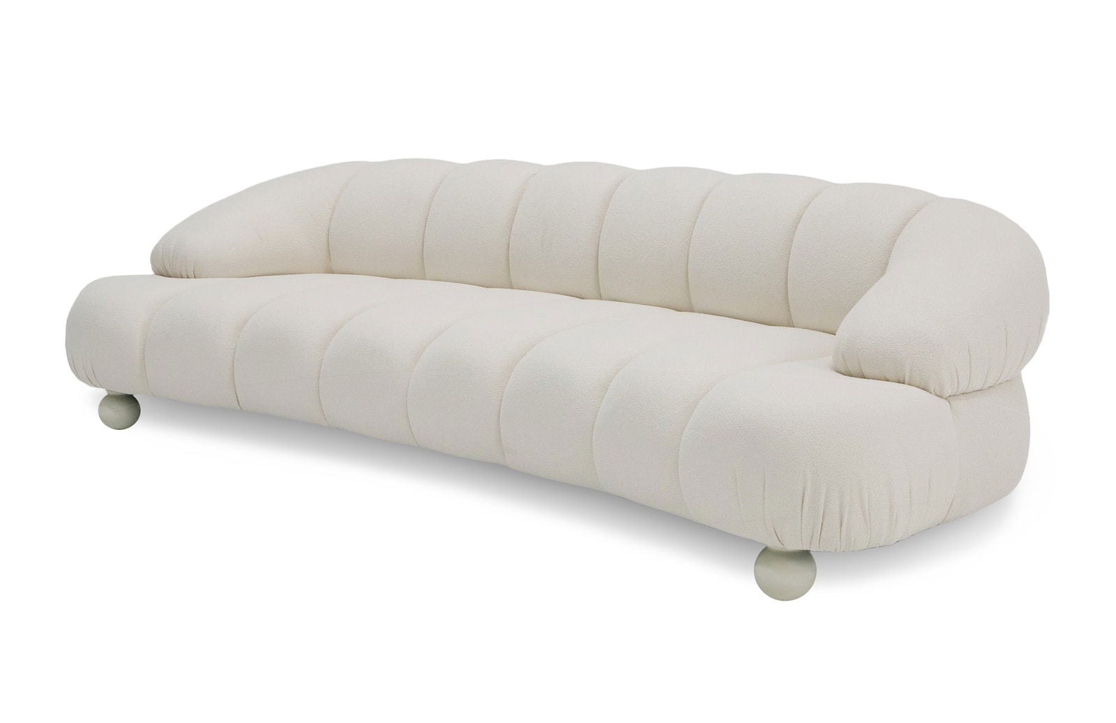Divani Casa Duran - Contemporary White Fabric 4-Seater Sofa - Mac & Mabel