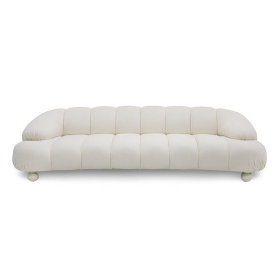 Divani Casa Duran - Contemporary White Fabric 4-Seater Sofa - Mac & Mabel