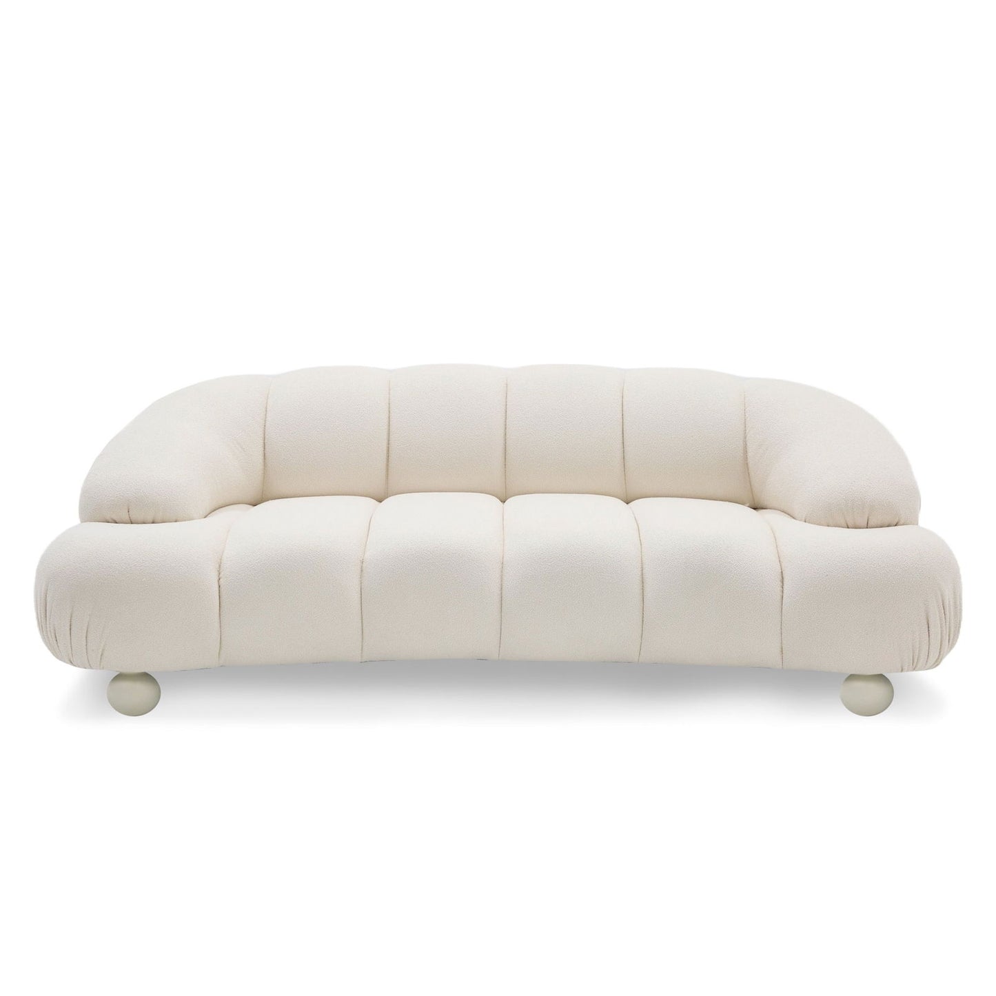 Divani Casa Duran - Contemporary White Fabric Loveseat Sofa - Mac & Mabel