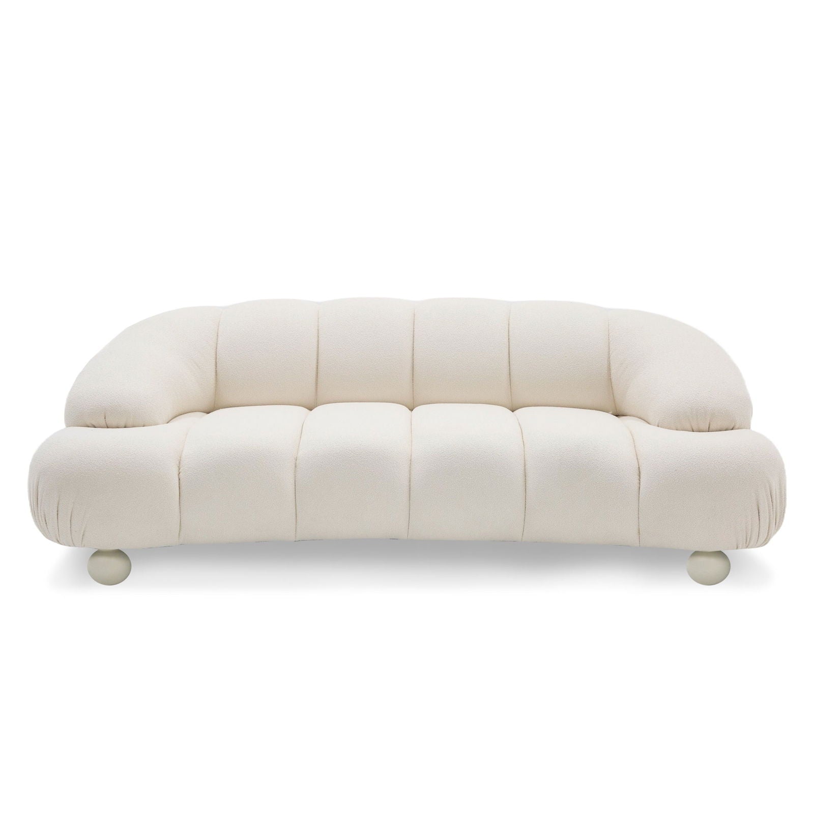 Divani Casa Duran - Contemporary White Fabric Loveseat Sofa - Mac & Mabel