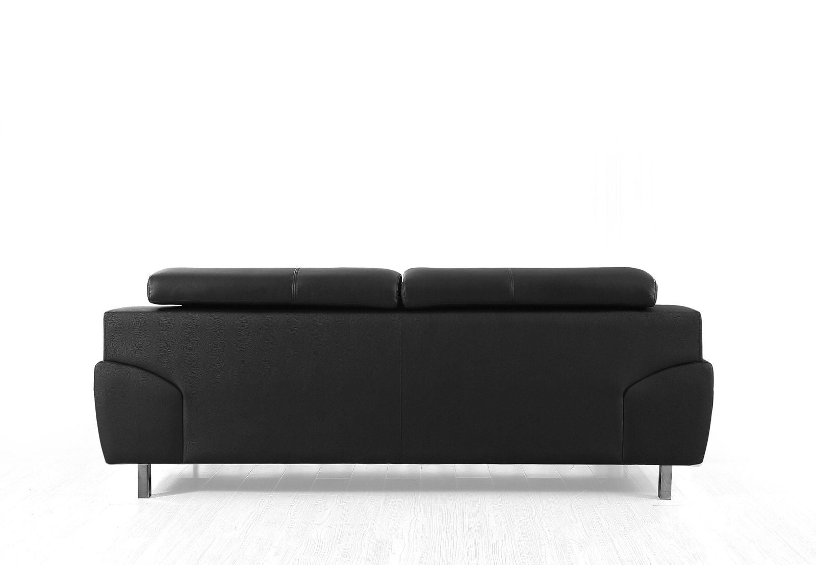 Divani Casa Grange - Modern Black Leather Sofa Set - Mac & Mabel