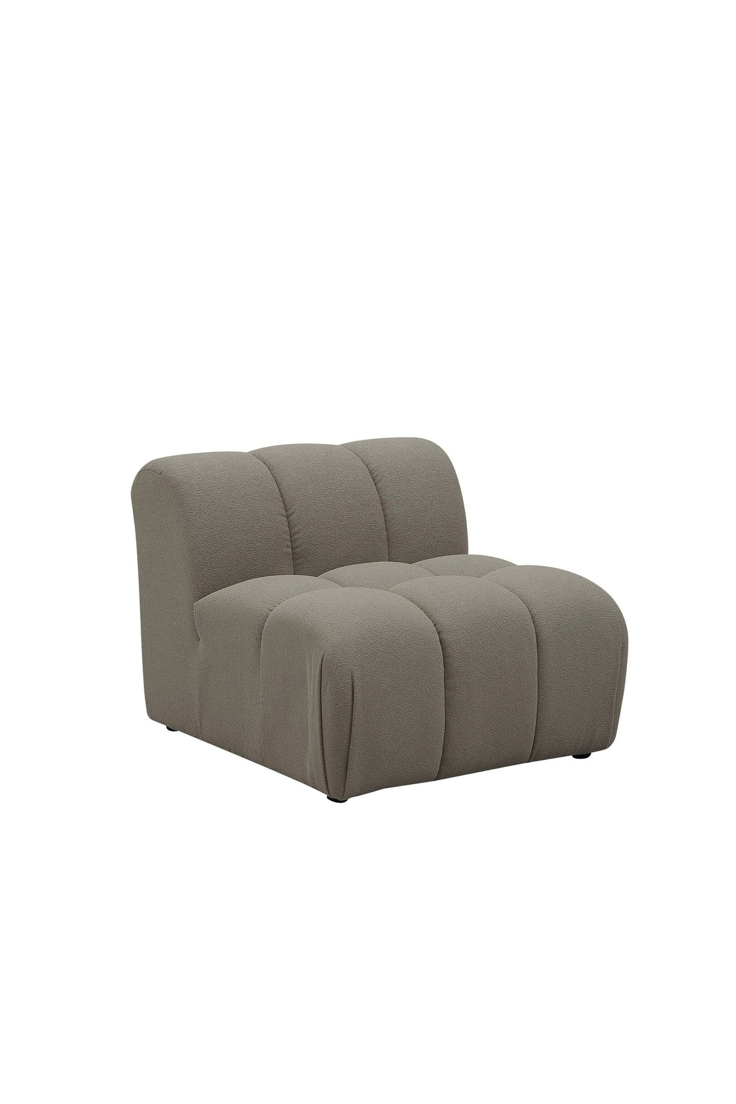 Divani Casa Juniper - Modern Grey Fabric Modular Armless Seat - Mac & Mabel