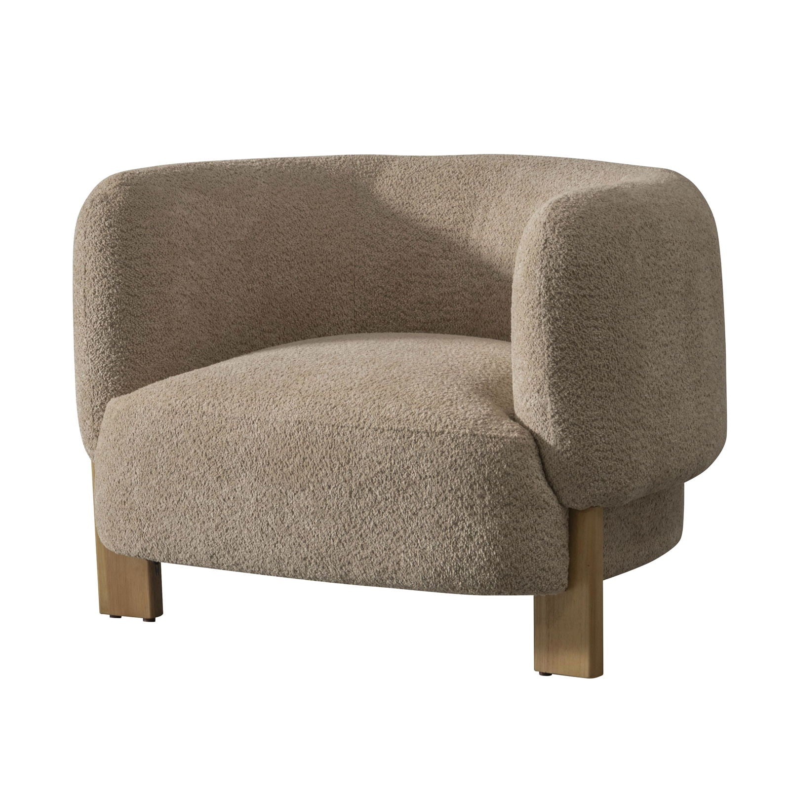 Divani Casa Optima - Mid-Century Modern Taupe Fabric Accent Chair - Mac & Mabel