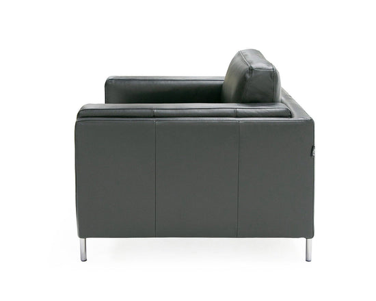 Divani Casa Schmidt - Modern Black Leather Chair - Mac & Mabel