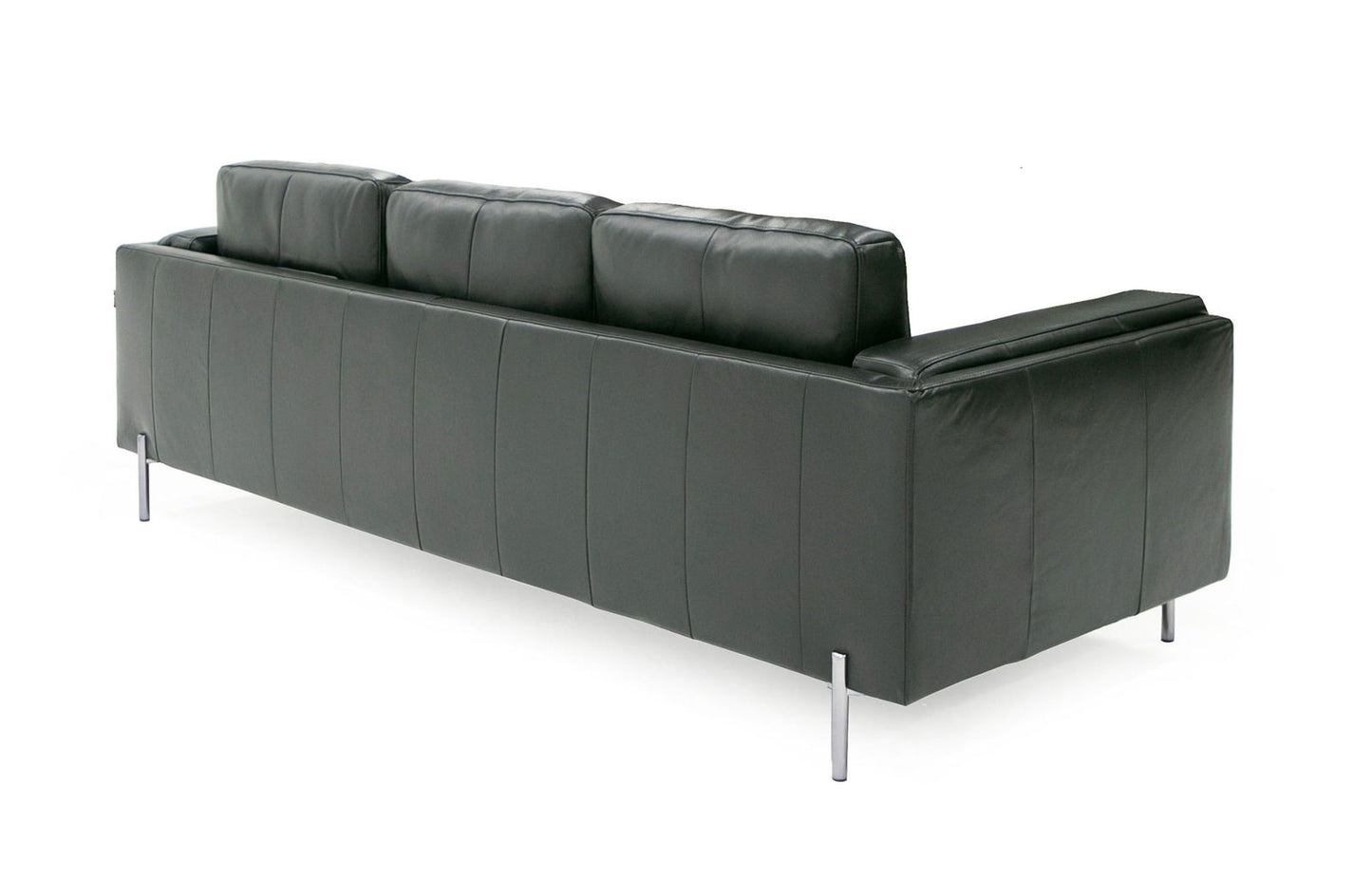 Divani Casa Schmidt - Modern Black Leather Sofa - Mac & Mabel