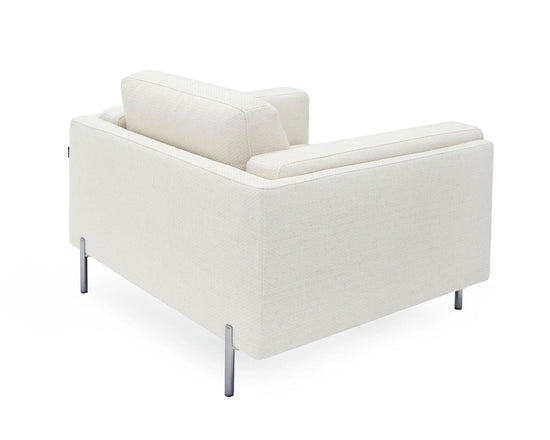Divani Casa Schmidt - Modern Off White Fabric Chair - Mac & Mabel