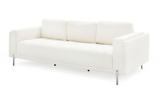 Divani Casa Schmidt - Modern Off White Fabric Sofa - Mac & Mabel