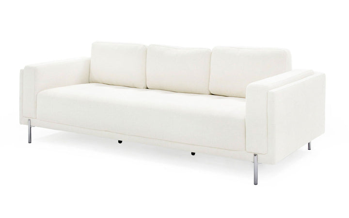 Divani Casa Schmidt - Modern Off White Fabric Sofa - Mac & Mabel