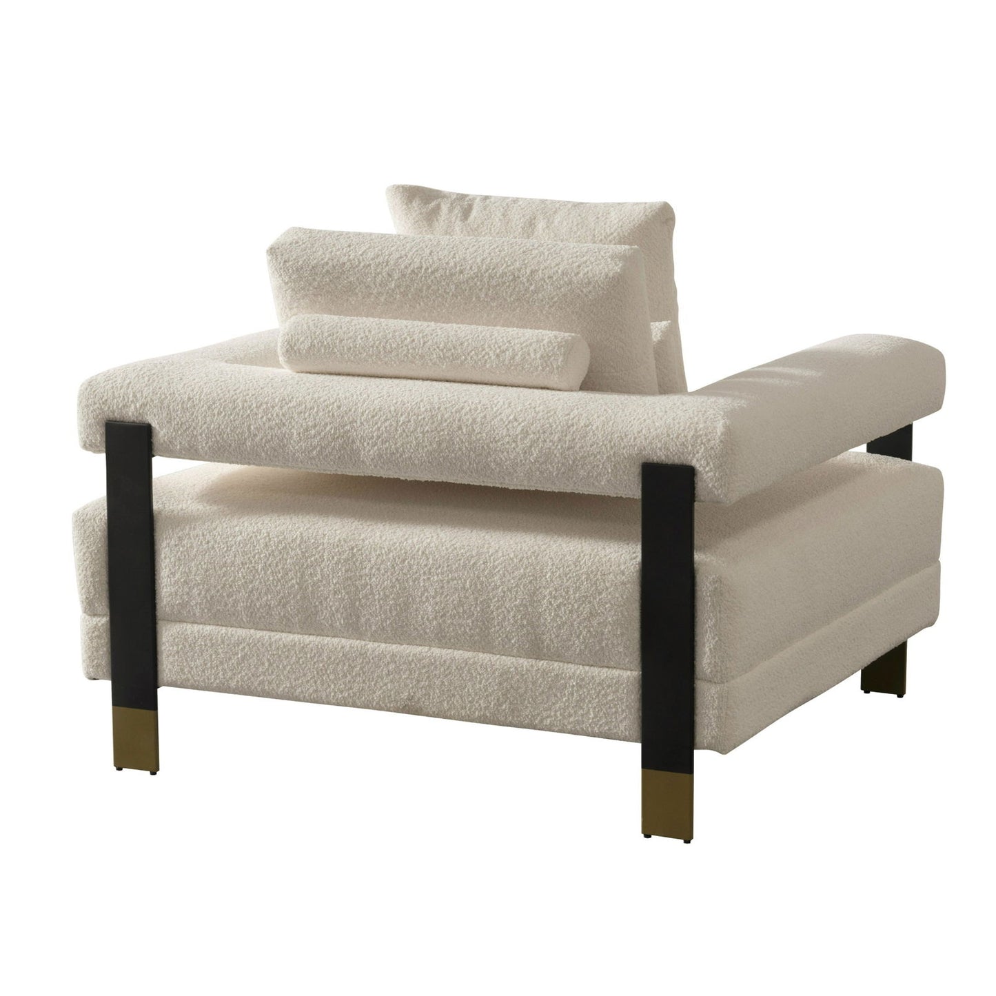 Divani Casa Stratford - Modern Off-White Fabric Accent Chair - Mac & Mabel
