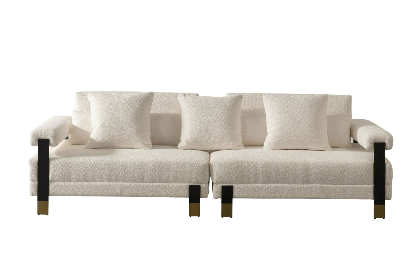 Divani Casa Stratford - Modern Off-White Fabric Sofa Set - Mac & Mabel