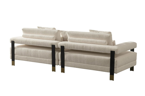 Divani Casa Stratford - Modern Off-White Fabric Sofa Set - Mac & Mabel