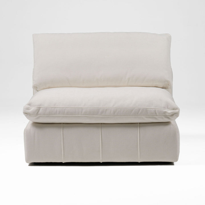 Divani Casa Vicki - Modern Off-White Fabric Modular Armless Seat - Mac & Mabel
