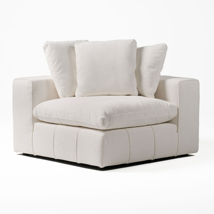 Divani Casa Vicki - Modern Off-White Fabric Modular Corner Seat - Mac & Mabel