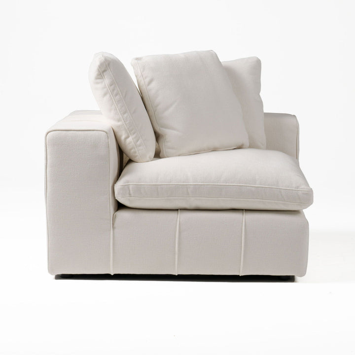 Divani Casa Vicki - Modern Off-White Fabric Modular Corner Seat - Mac & Mabel