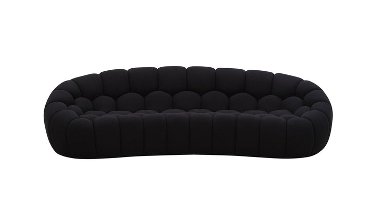 Divani Casa Yolonda - Modern Curved Black Fabric Sofa - Mac & Mabel
