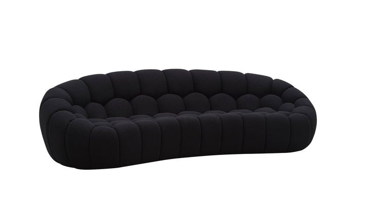 Divani Casa Yolonda - Modern Curved Black Fabric Sofa - Mac & Mabel