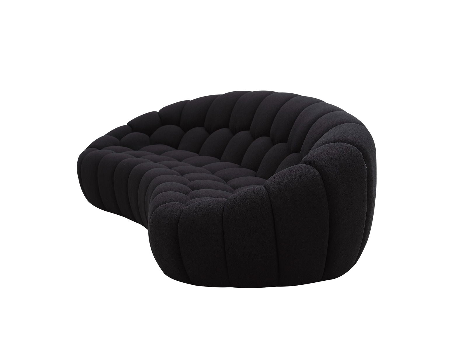 Divani Casa Yolonda - Modern Curved Black Fabric Sofa Set - Mac & Mabel