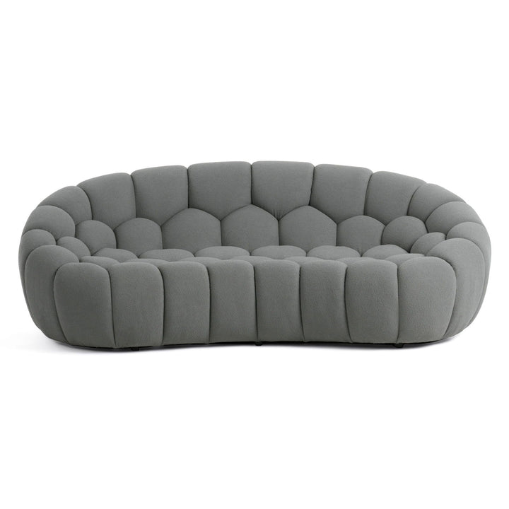 Divani Casa Yolonda - Modern Curved Light Grey Fabric Sofa - Mac & Mabel