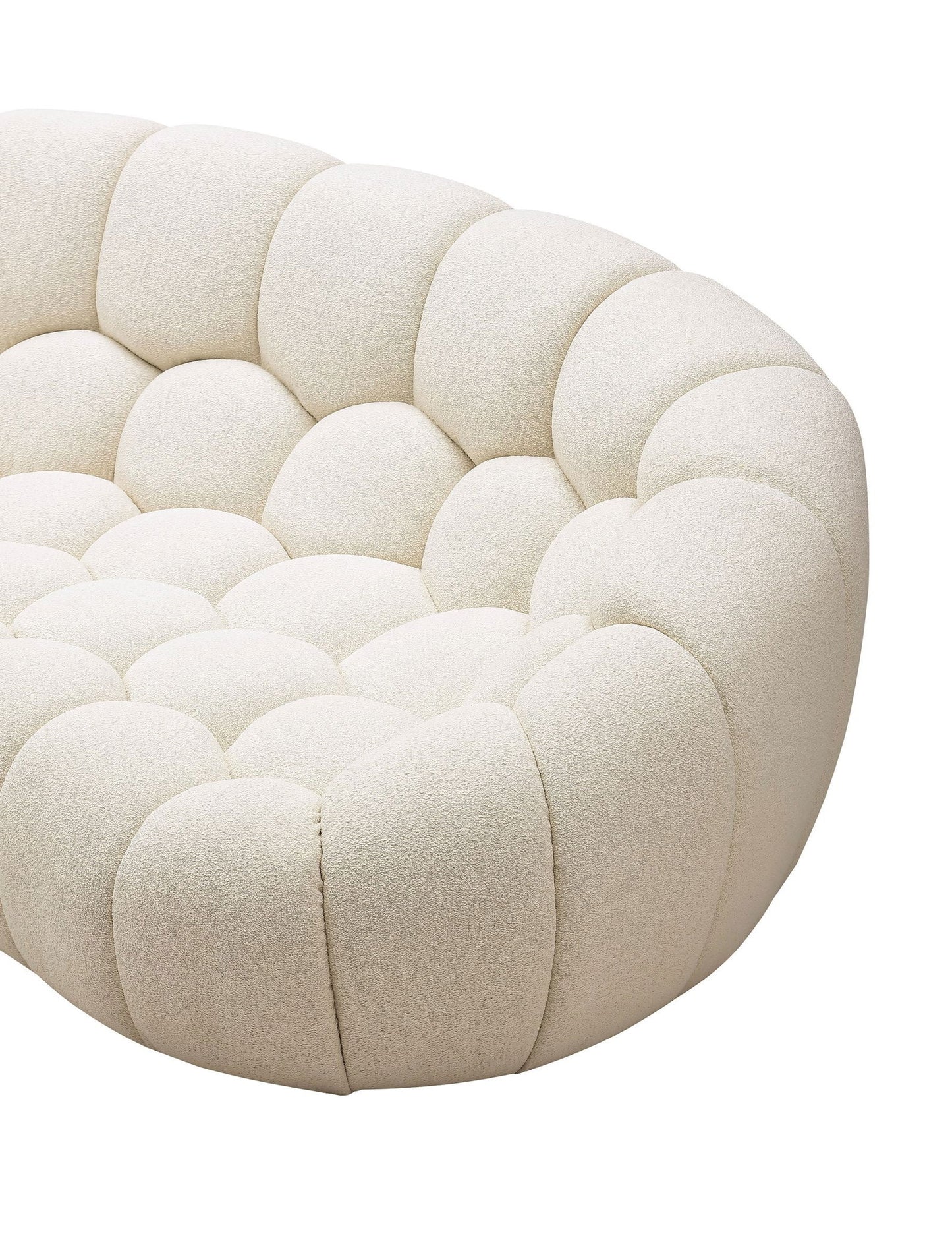 Divani Casa Yolonda - Modern Curved Off-White Fabric Chair - Mac & Mabel