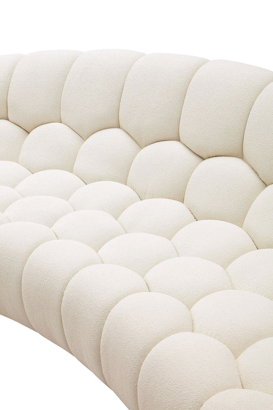 Divani Casa Yolonda - Modern Curved Off-White Fabric Sofa - Mac & Mabel