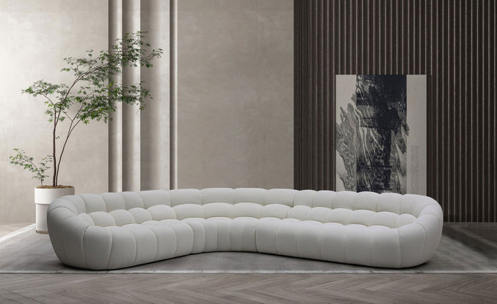 Divani Casa Yolonda - Off-White Fabric Sectional Sofa - Mac & Mabel