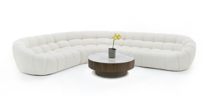 Divani Casa Yolonda - Off-White Fabric Sectional Sofa - Mac & Mabel