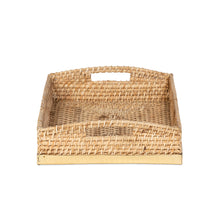 Load image into Gallery viewer, Amelia Woven Bamboo and Brass Rectangle Tray
