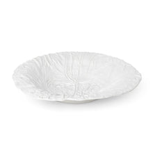 Load image into Gallery viewer, White Cabbage Leaf Ceramic Serving Platter, 20&quot; Dia.
