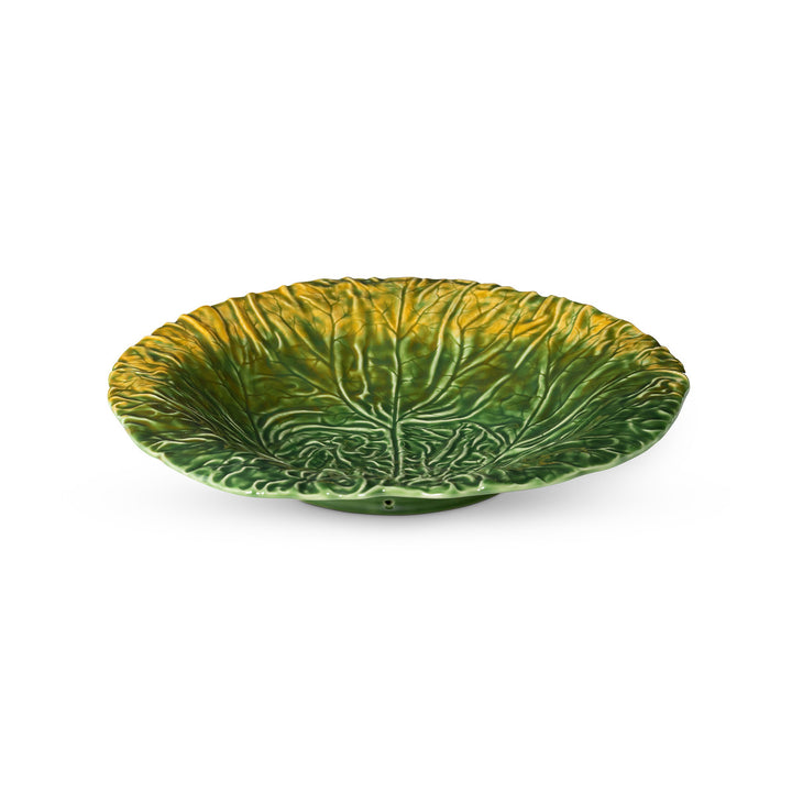 Green Cabbage Leaf Ceramic Charger, 14"