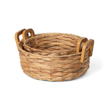 Load image into Gallery viewer, Woven Water Hyacinth Round Serving Basket
