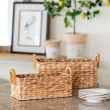 Load image into Gallery viewer, Woven Water Hyacinth Rectagle Storage Basket
