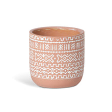 Load image into Gallery viewer, Aztec Pattern Terra Cotta Pot
