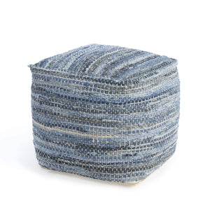 Woven Recycled Denim Pouf