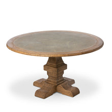 Load image into Gallery viewer, Aged Zinc Top Round Dining Table
