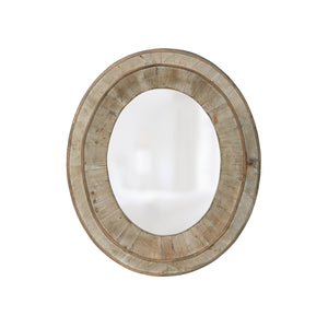 Primitive Reclaimed Wood Oval Mirror