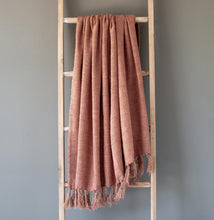Load image into Gallery viewer, Washed Linen Throw, Faded Coral
