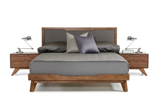 Eastern King Nova Domus Soria Modern Grey & Walnut Bed - Mac & Mabel
