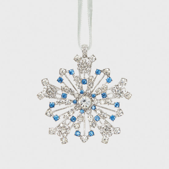 Sparkle Snowflake Ornament, Sapphire