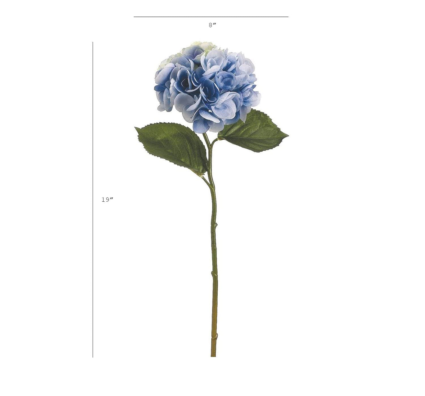 Hydrangea Stem, 19", Soft Blue