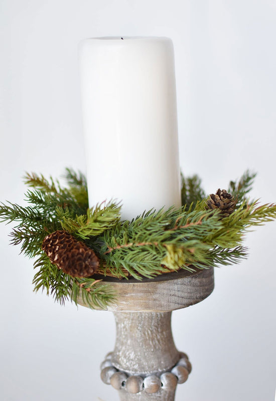 Faux Pine Candle Ring (Two Sizes) - Mac & Mabel