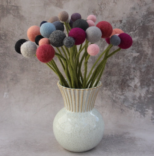 Felt Foliage - Branch with Cotton Flowers (Large)