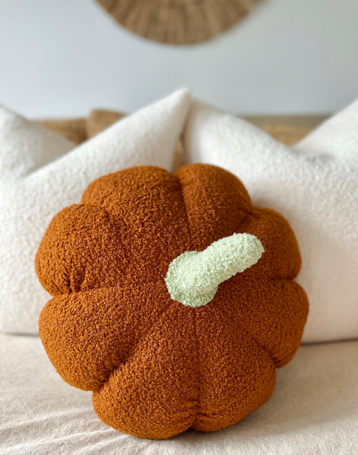 Jumbo Sherpa Orange Pumpkin Pillow