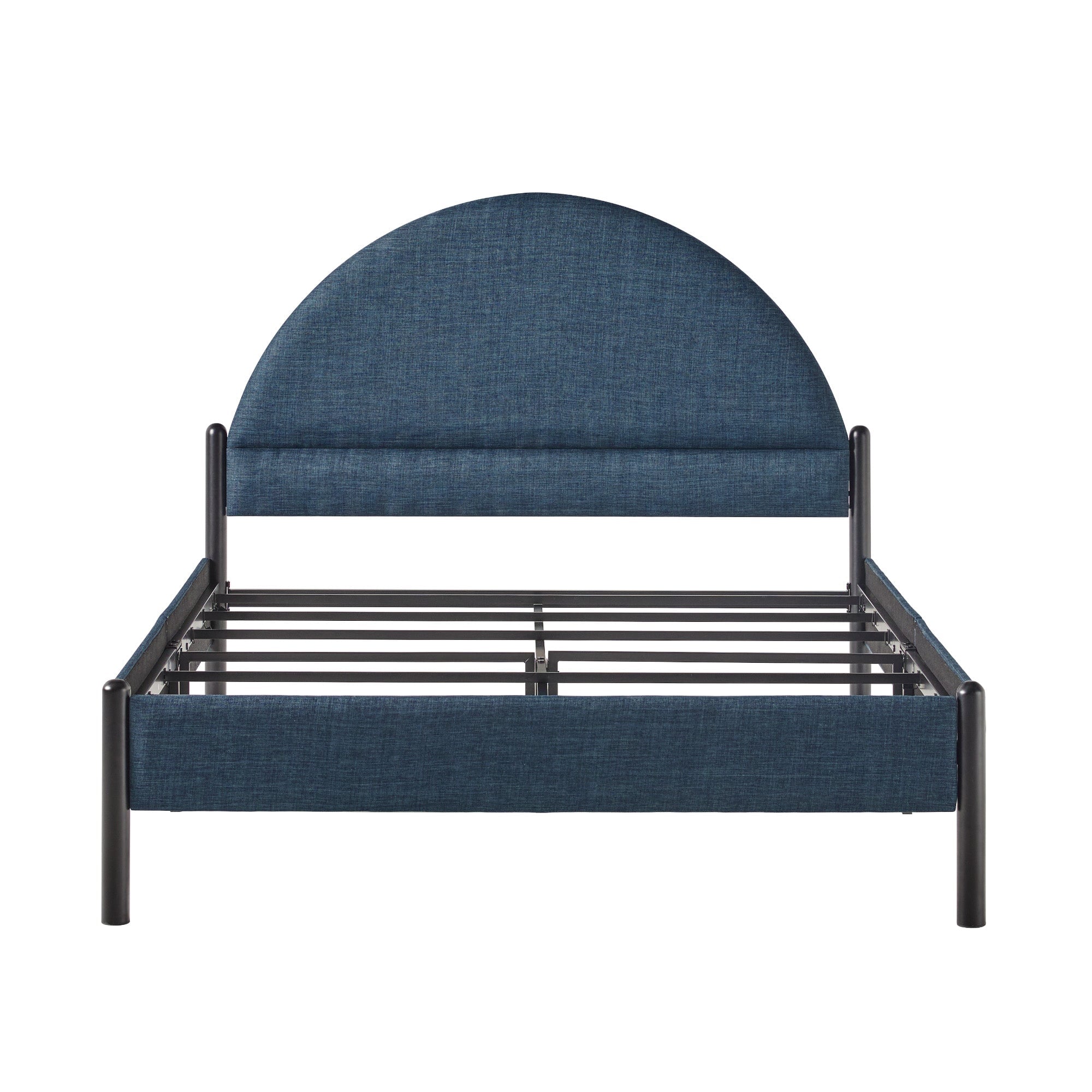 Gastonia Queen Metal and Upholstered Bed with Arched Headboard