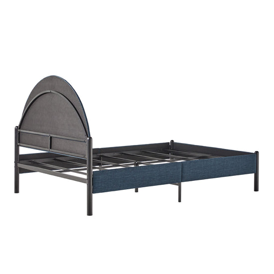 Gastonia Queen Metal and Upholstered Bed with Arched Headboard