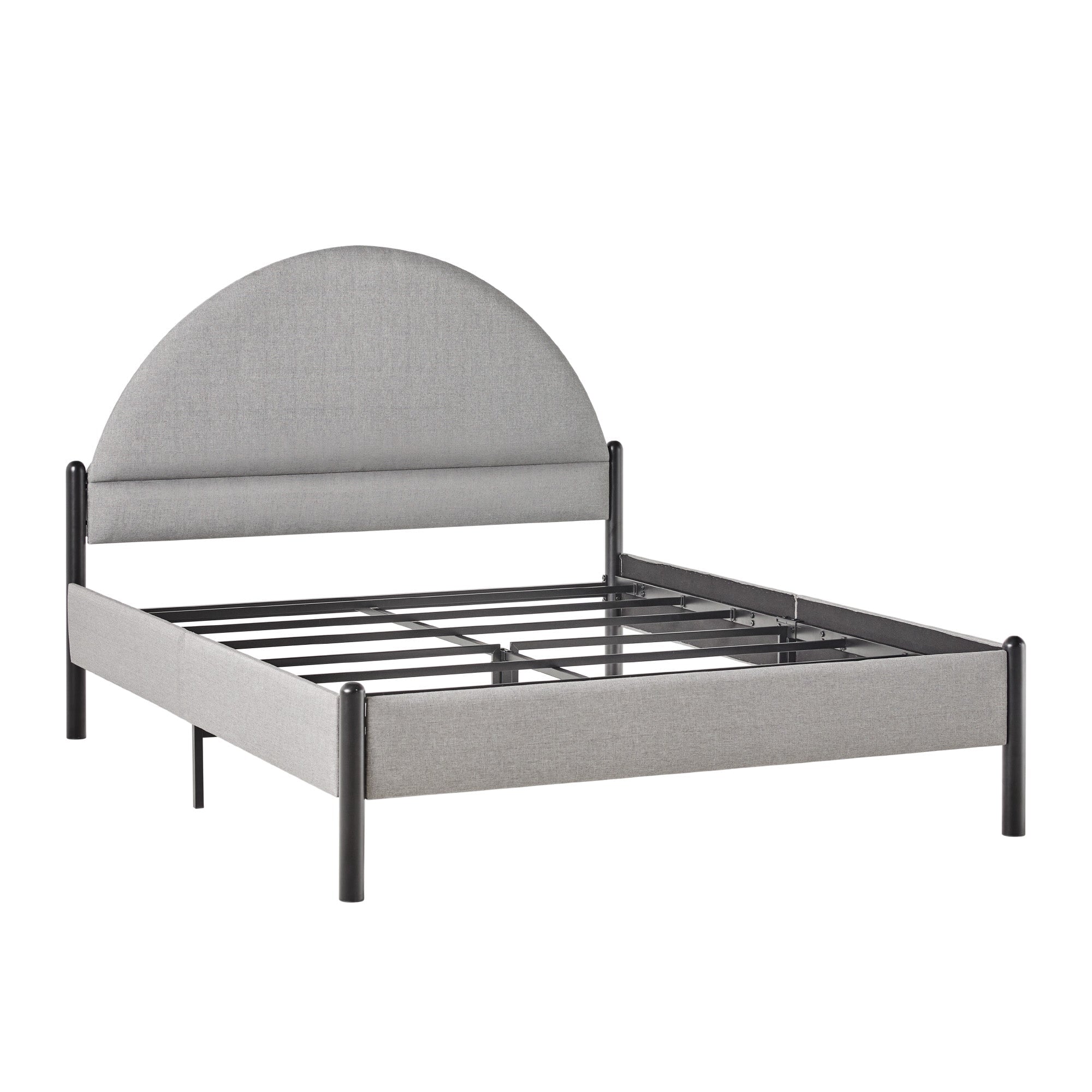 Gastonia Queen Metal and Upholstered Bed with Arched Headboard