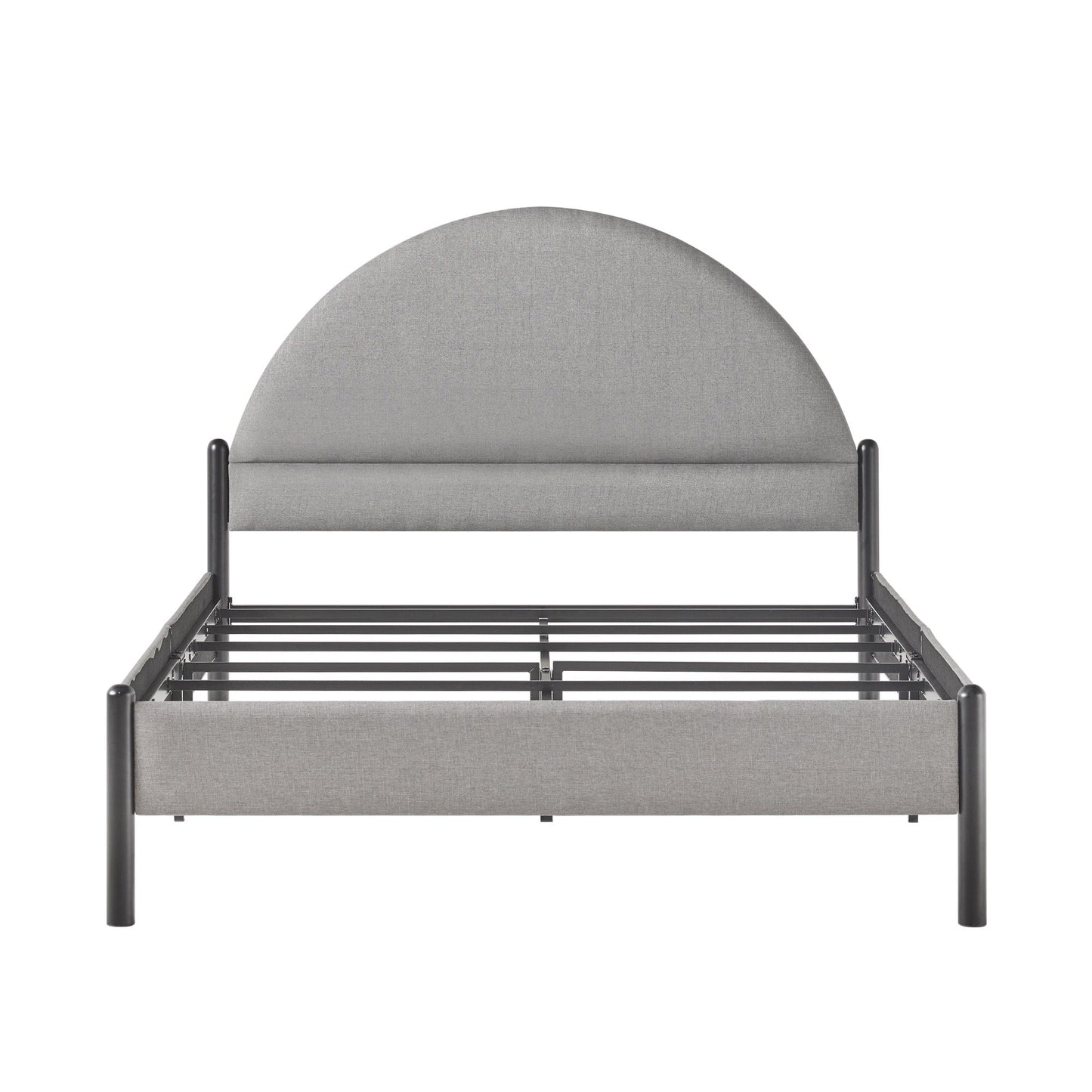 Gastonia Queen Metal and Upholstered Bed with Arched Headboard