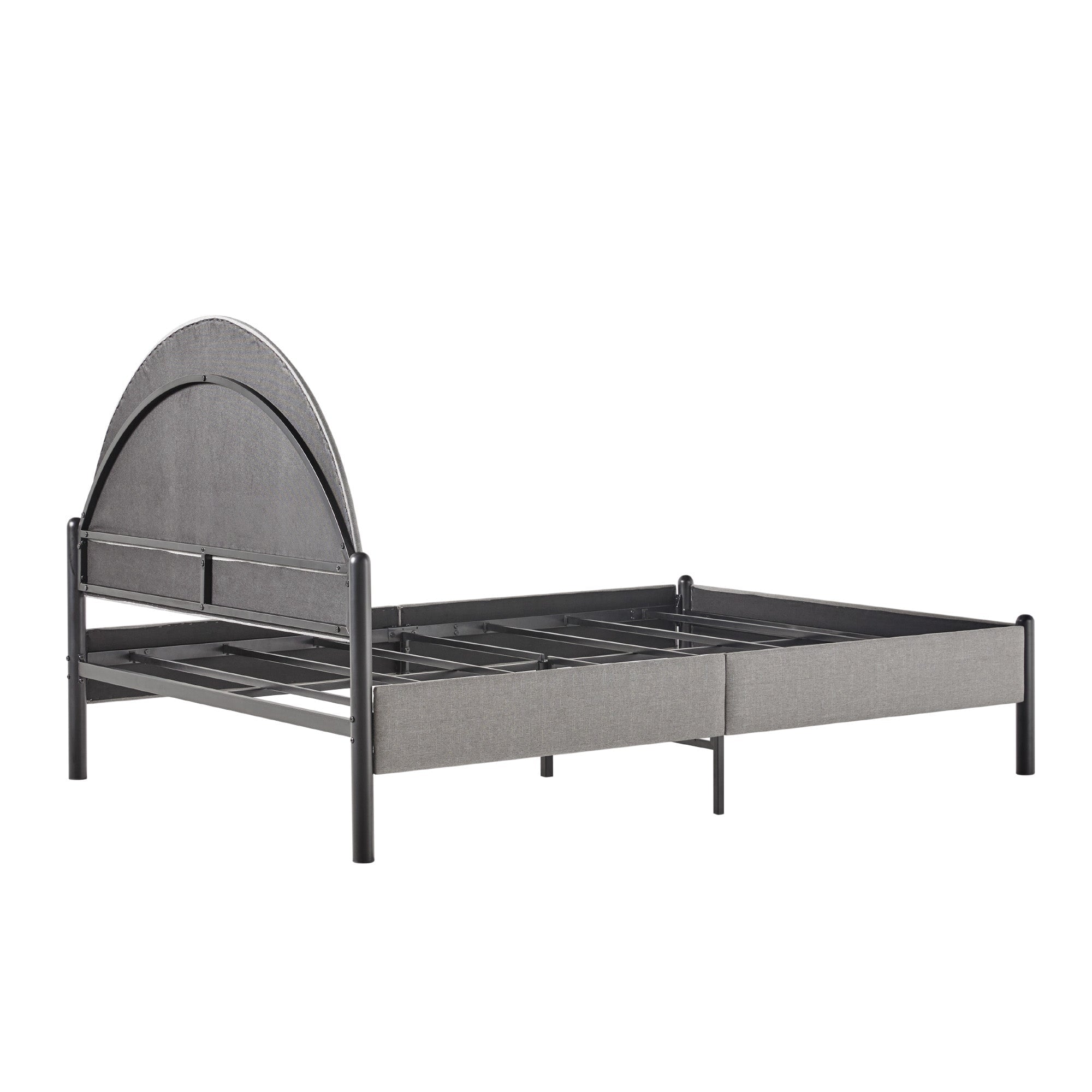 Gastonia Queen Metal and Upholstered Bed with Arched Headboard