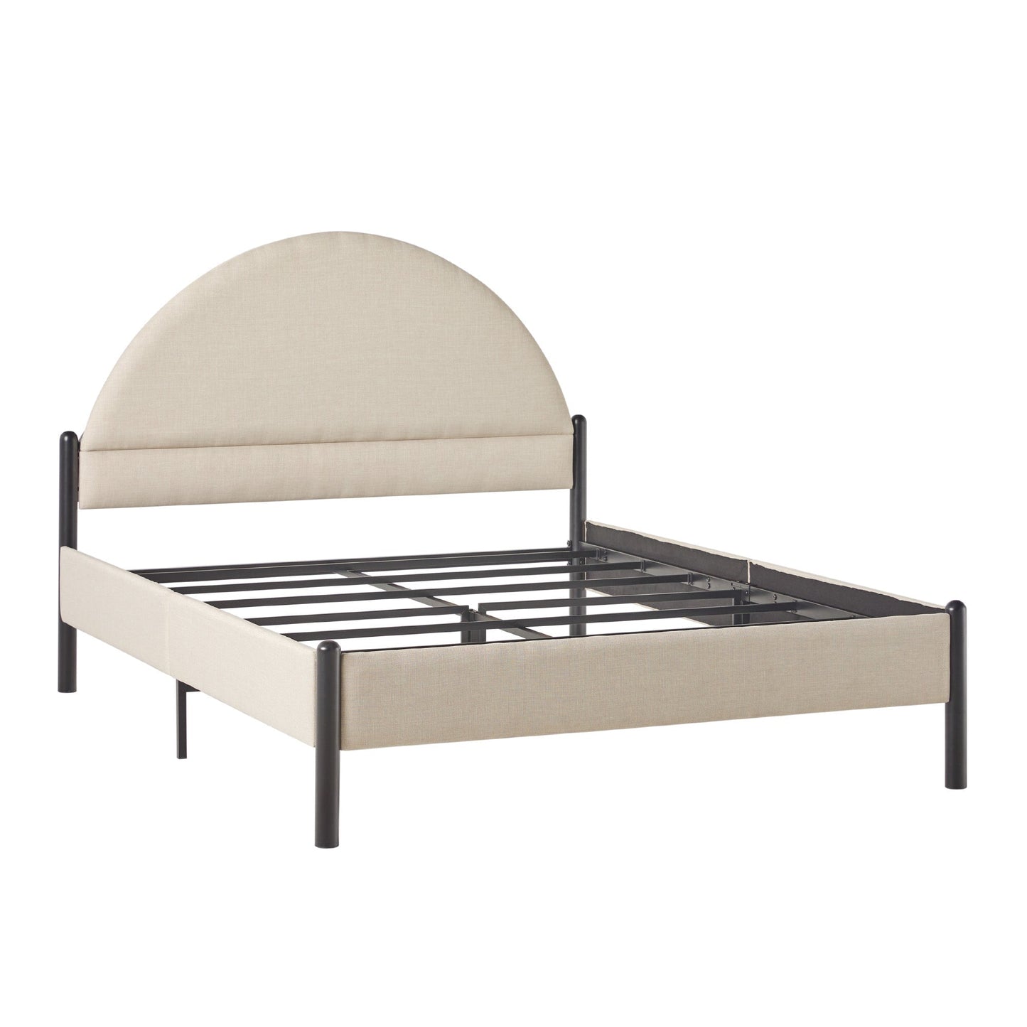 Gastonia Queen Metal and Upholstered Bed with Arched Headboard