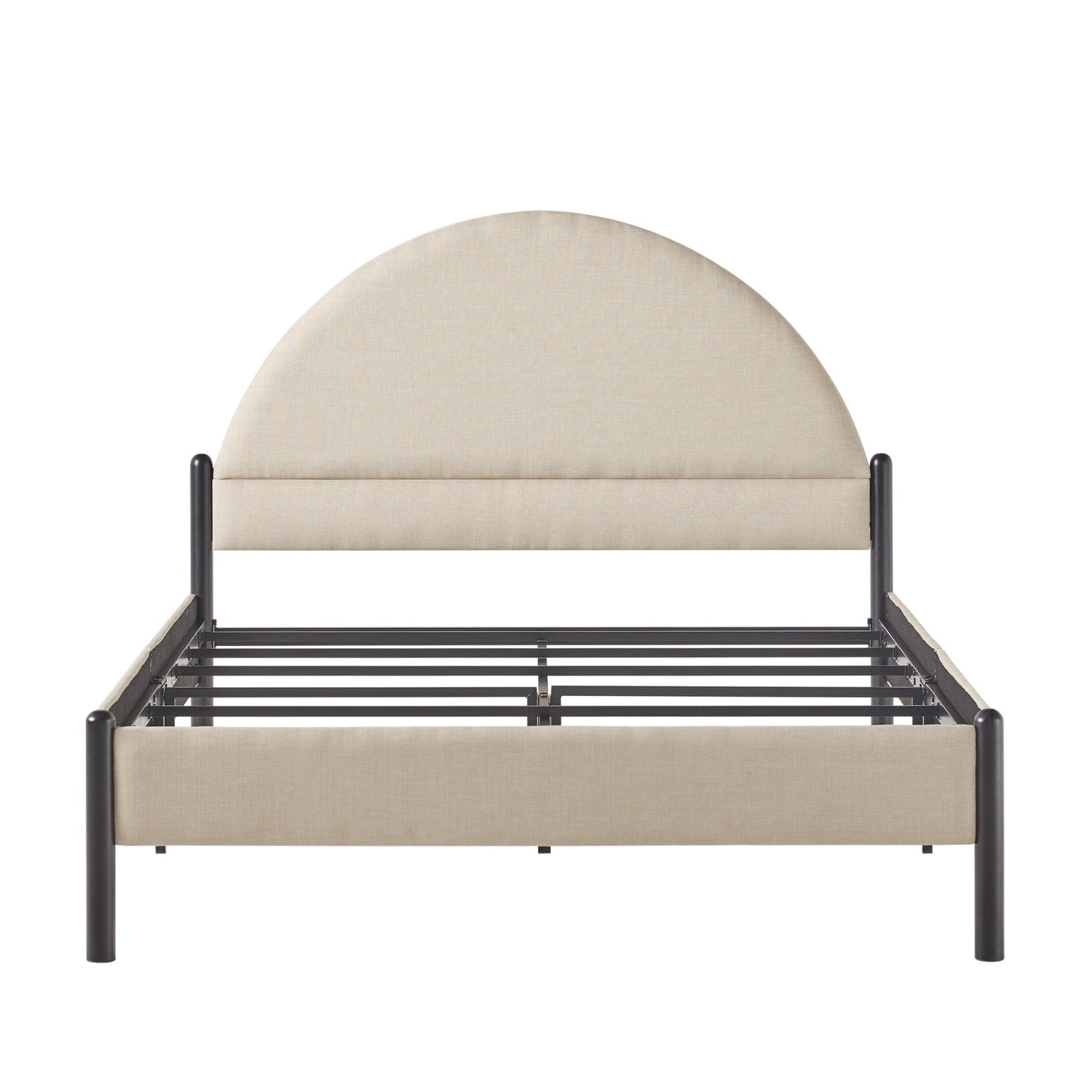 Gastonia Queen Metal and Upholstered Bed with Arched Headboard